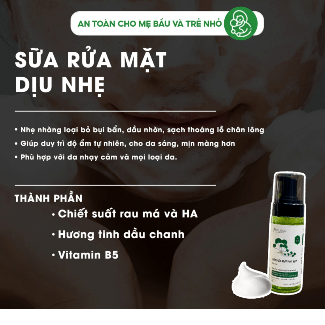 Sửa rửa mặt tạo bọt PƠ LANG 150ml — ảnh 4