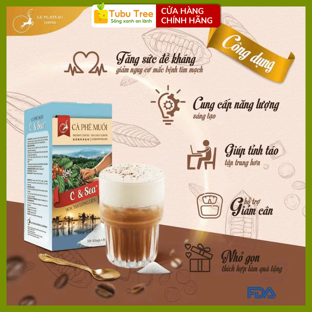Cà Phê Muối C&Sea Đậm Đà Thơm Béo Chuẩn Gu Huế Hộp 16g x 10 gói — ảnh 2