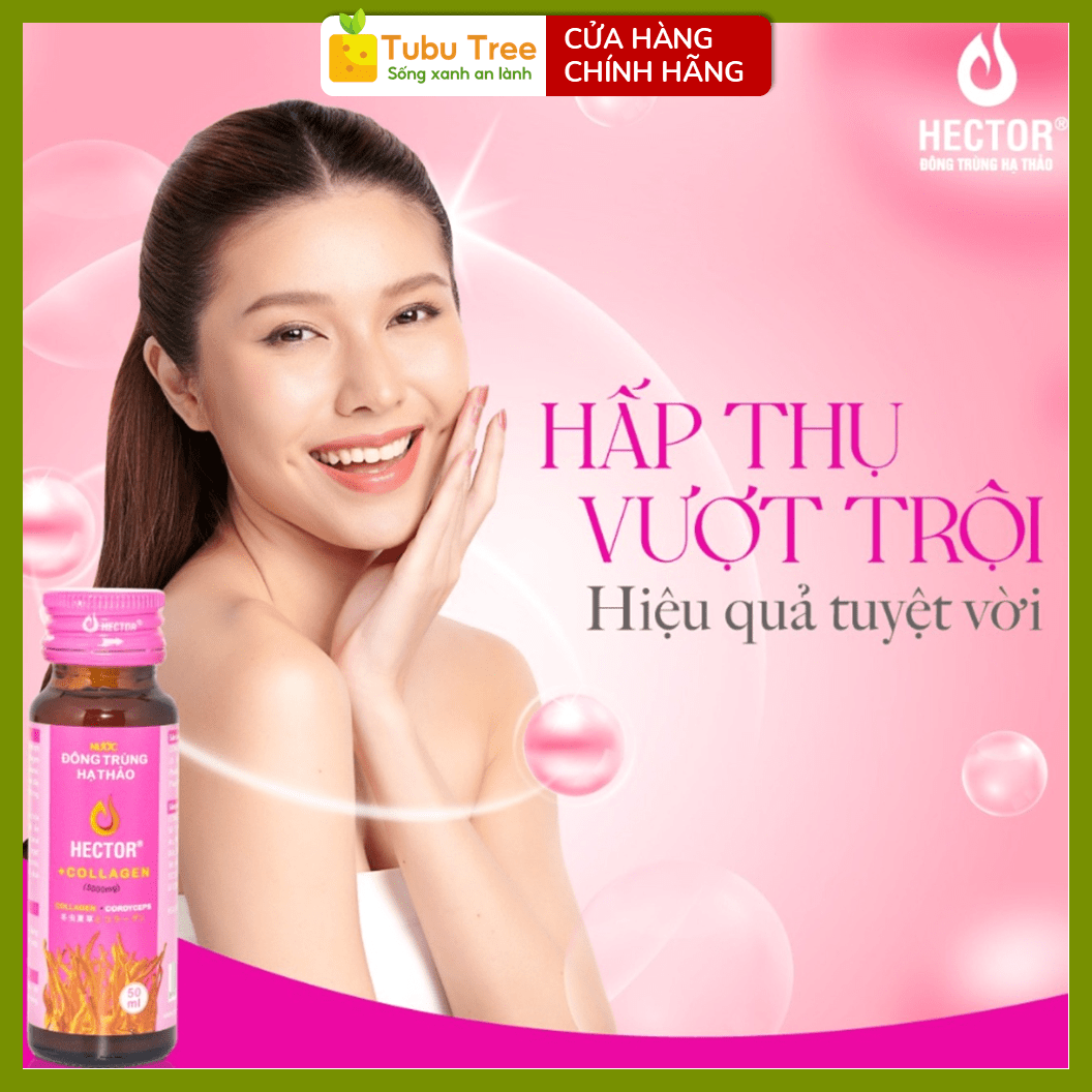 Nước Nấm Đông Trùng Hạ Thảo Hector Collagen 50ml x 10 bổ sung collagen hỗ trợ đẹp da — ảnh 4