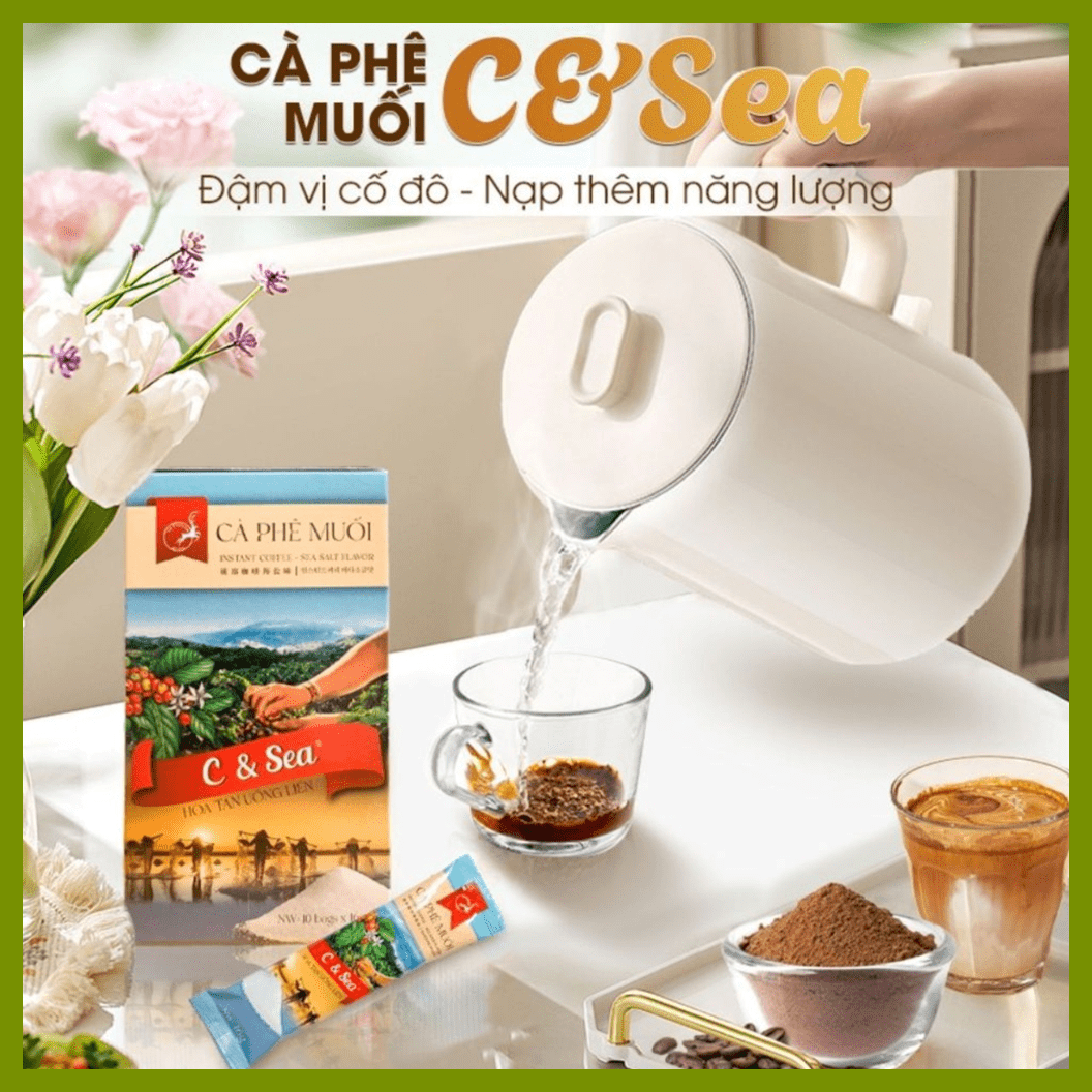 Cà Phê Muối C&Sea Đậm Đà Thơm Béo Chuẩn Gu Huế Hộp 16g x 10 gói — ảnh 5