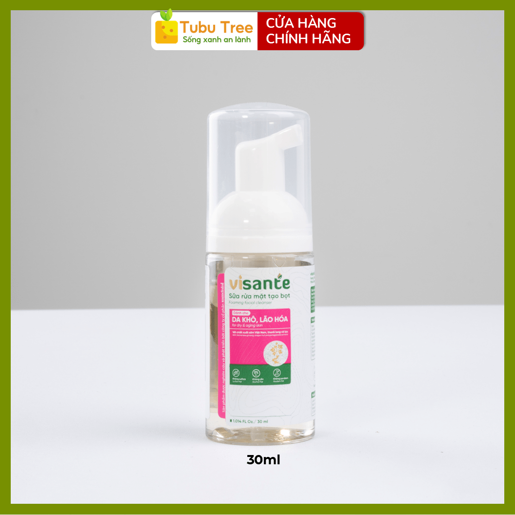 Sữa Rửa Mặt Tạo Bọt VISANTE Chiết Xuát Sâm Làm Sạch Dịu Nhẹ 150ml — ảnh 3