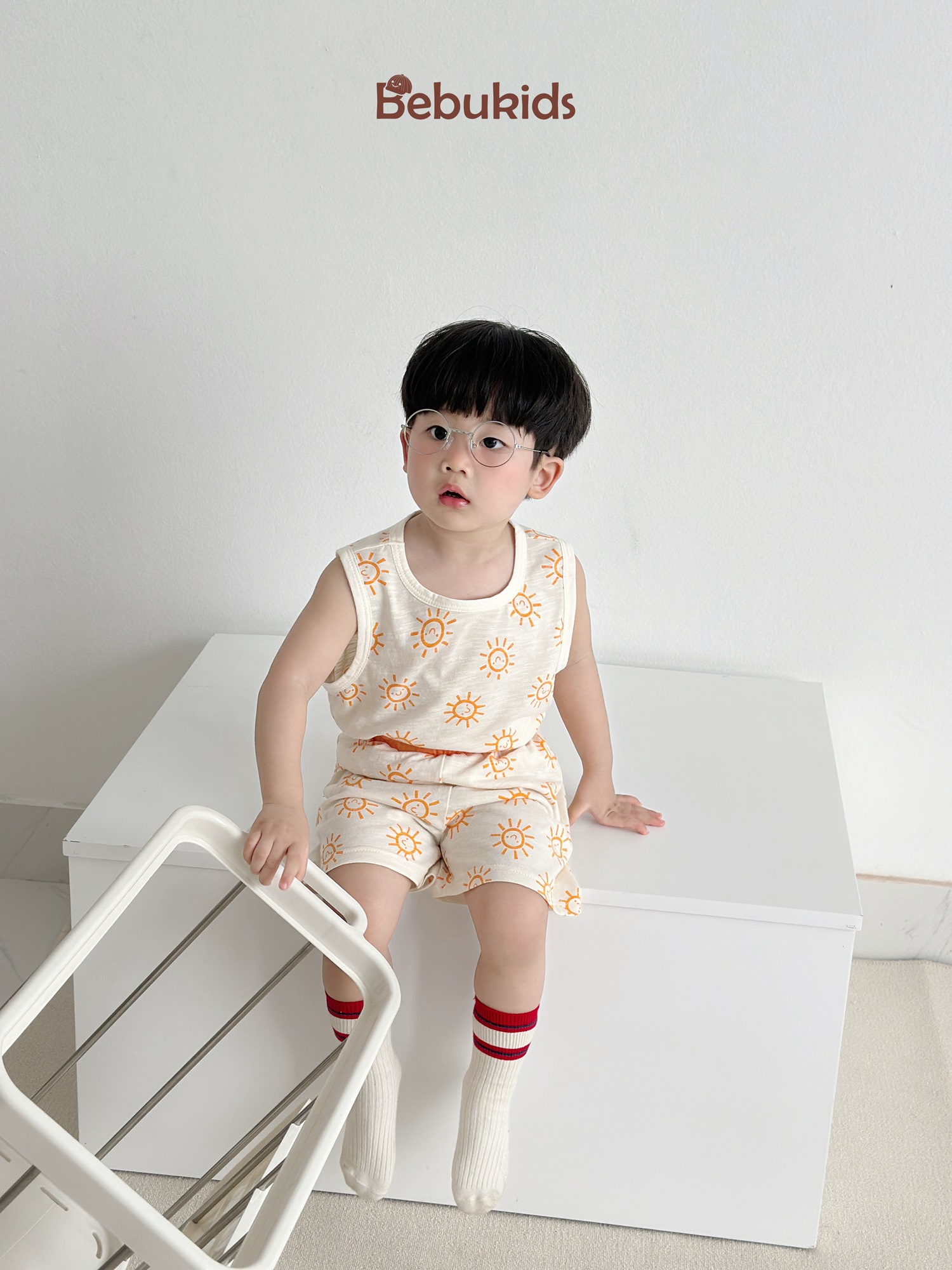 SB2327- bộ ba lỗ in mặt trời bé trai