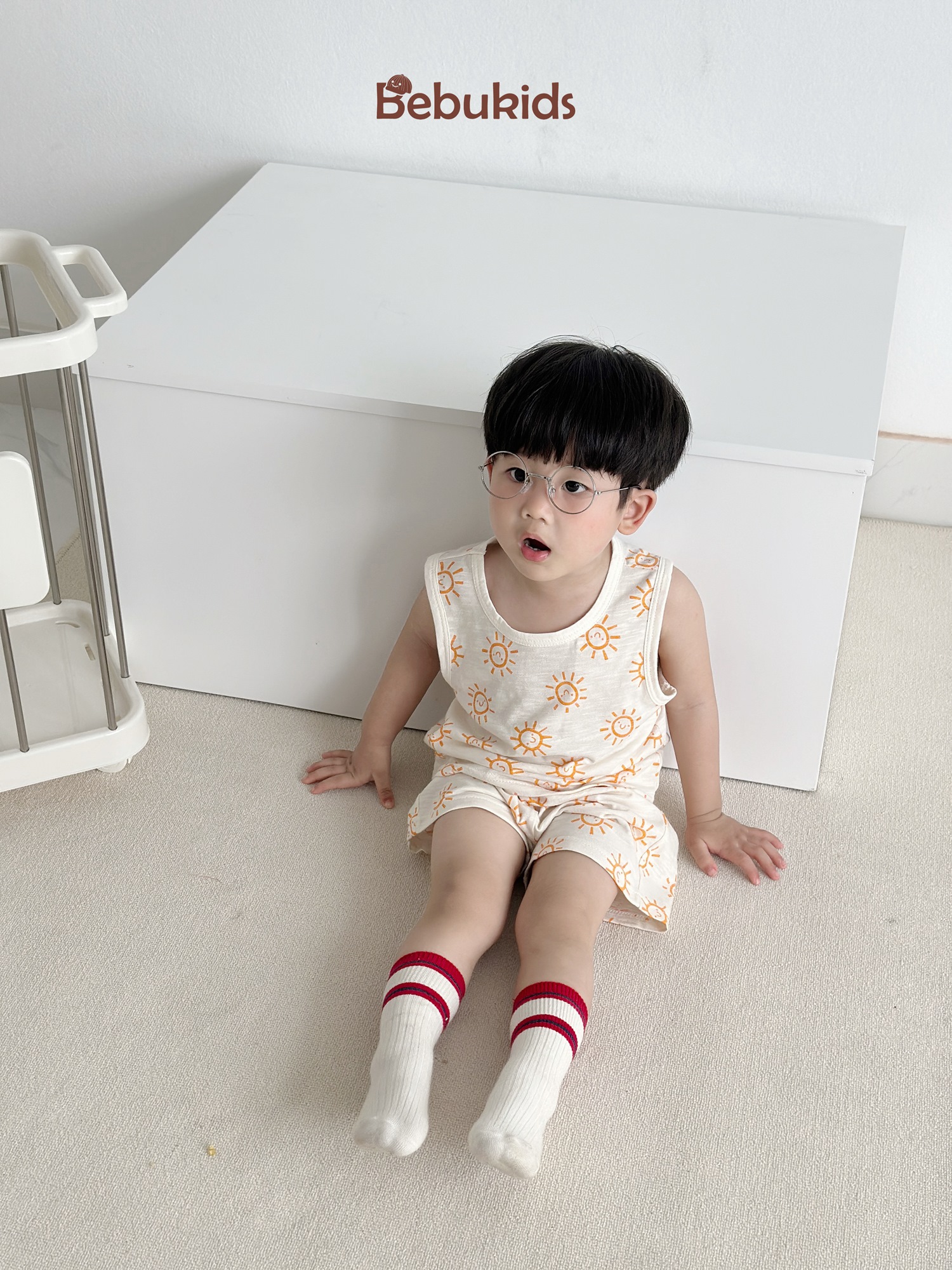 SB2327- bộ ba lỗ in mặt trời bé trai