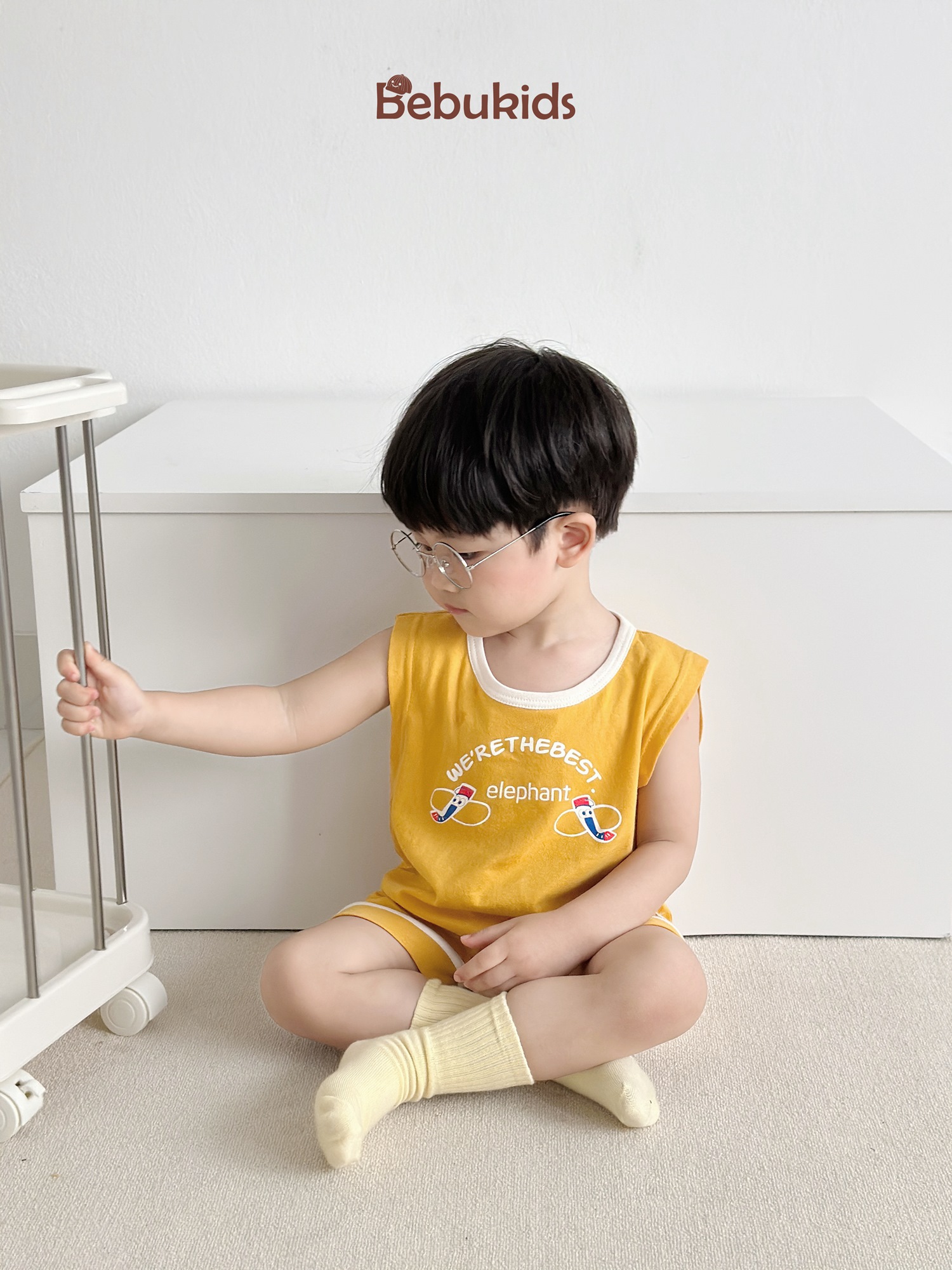 SB2328- bộ sát nách bé trai in voi