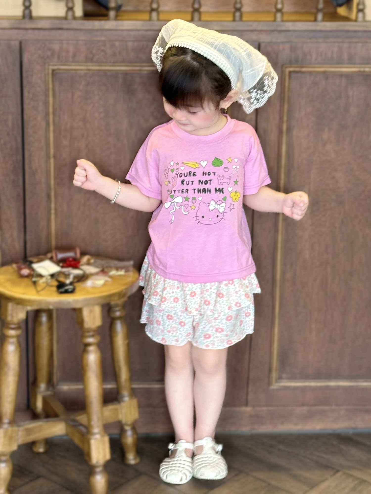 SB2302- bộ cộc tay in thân trước phối quần hoa