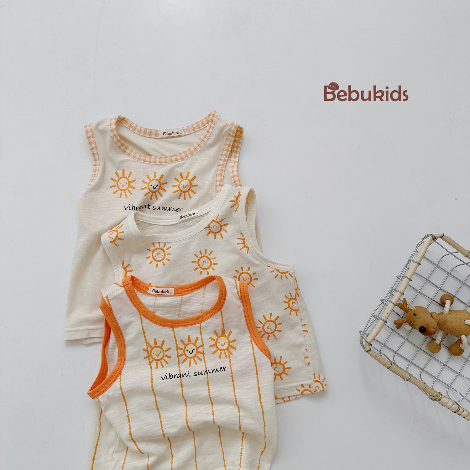 SB2327- bộ ba lỗ in mặt trời bé trai