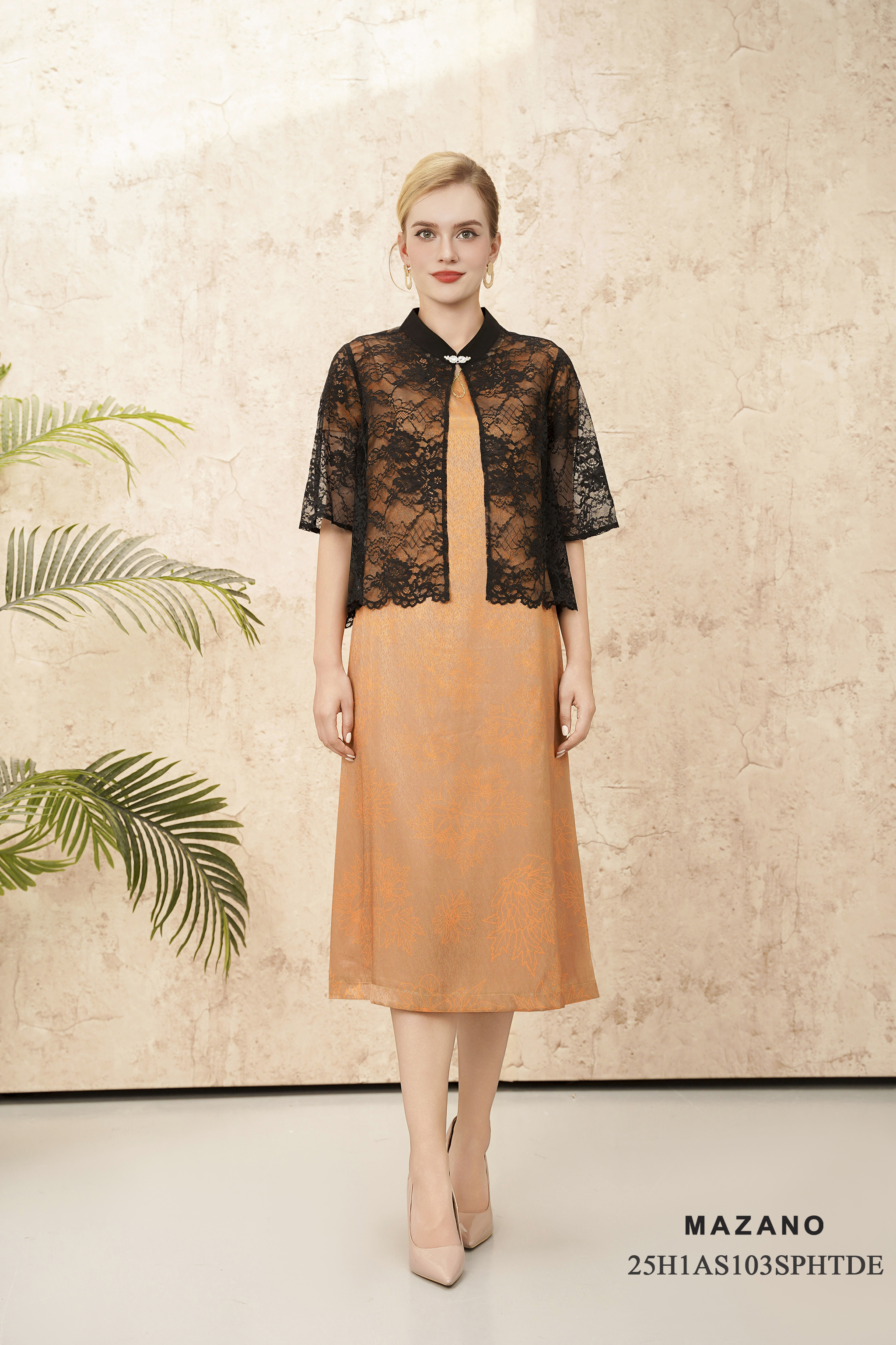 Áo Cadigan suông Vải ren mỏng Cổ tàu cách điệu Tay lỡ Dài áo qua eo