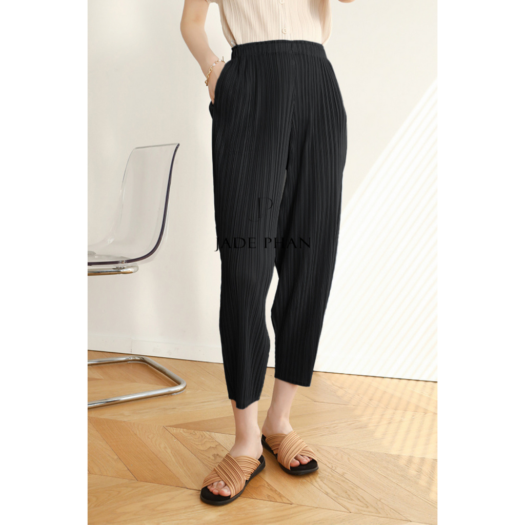 Quần Leila dập ly cao cấp JADEPHAN xếp ly lò xo