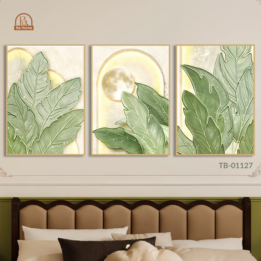 Tranh Bộ 3 Canvas Căng Khung Tràn Viền Cao Cấp, Phong Cách Trừu Tượng Decor Phòng Ngủ; Phòng Khách; Spa