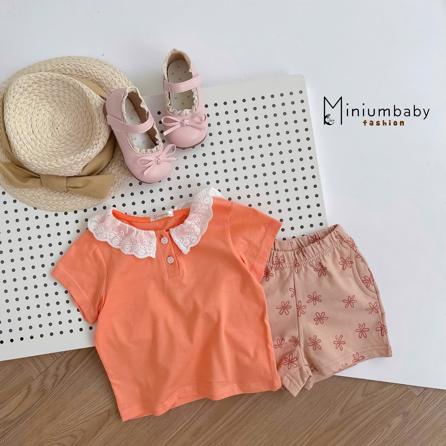 SB2379- bộ cổ zen mix màu cam q hoa