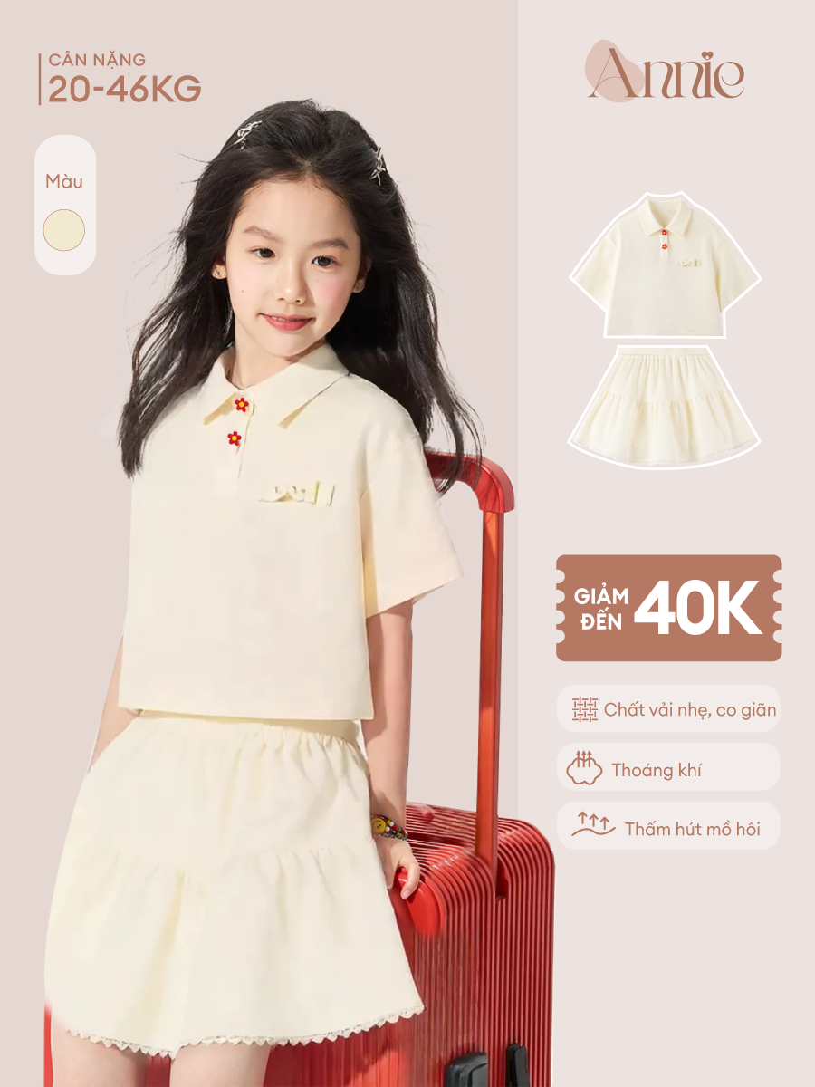 Set bé gái áo kèm váy BD25030