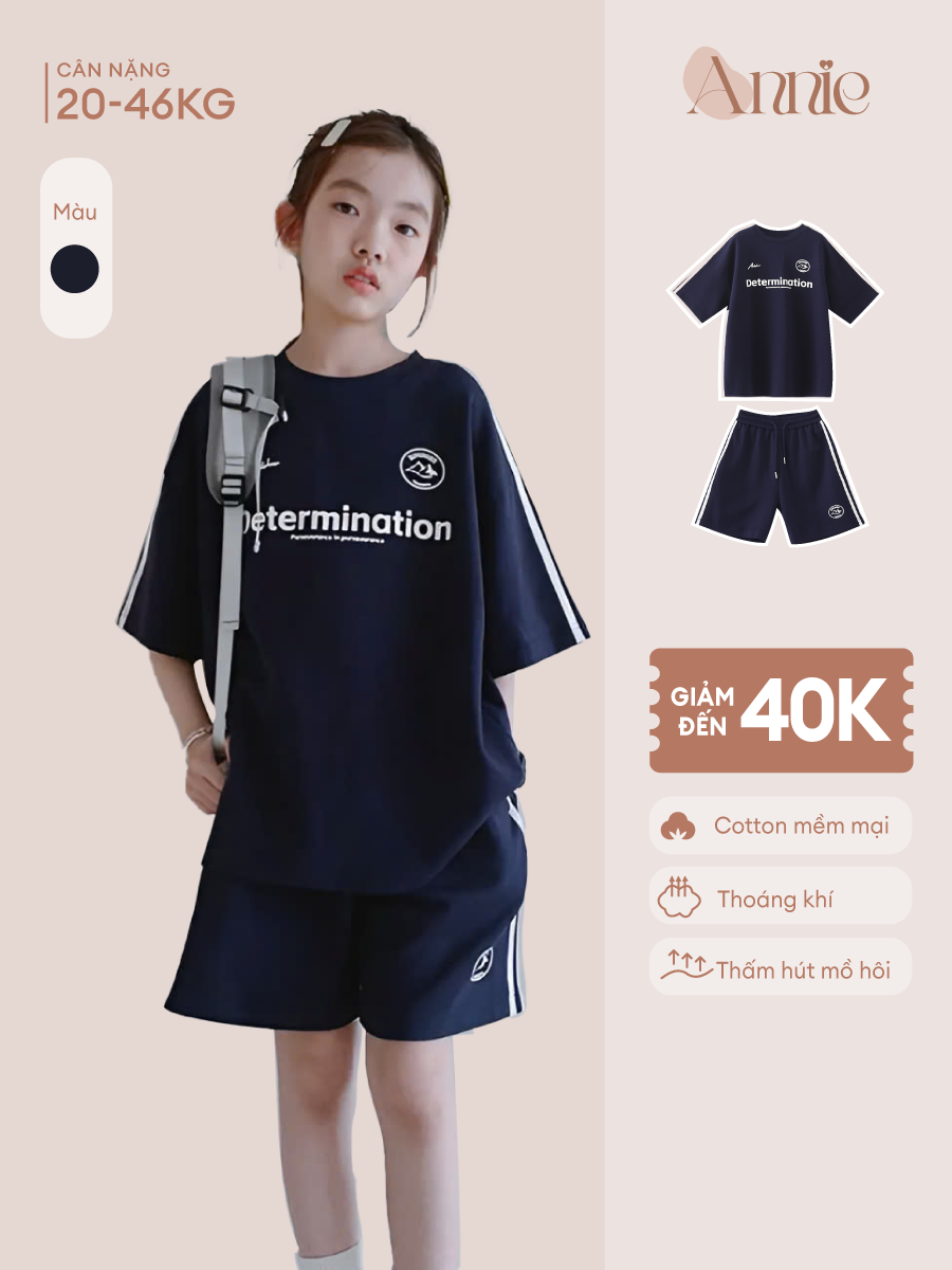 Bộ cotton thể thao bé gái BD25037