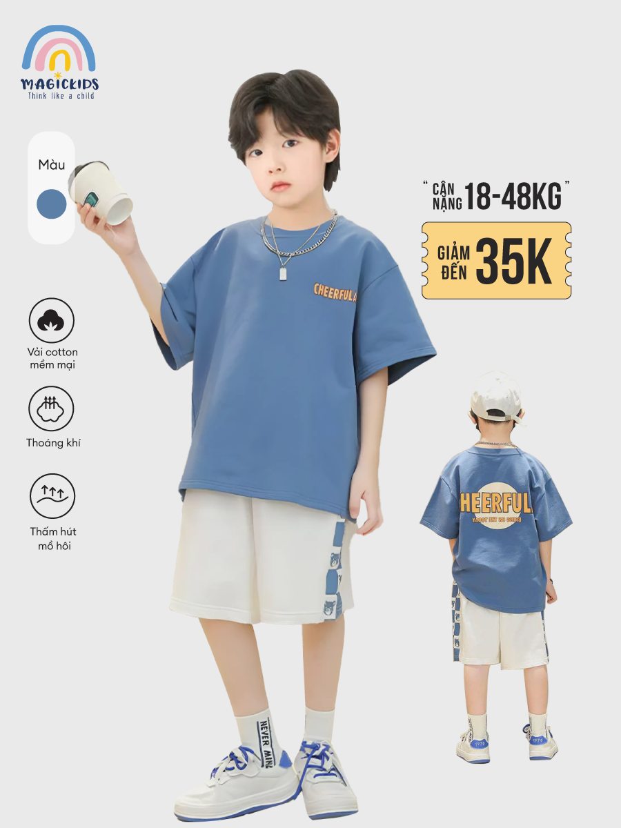 Bộ cotton in Cheer BD24016