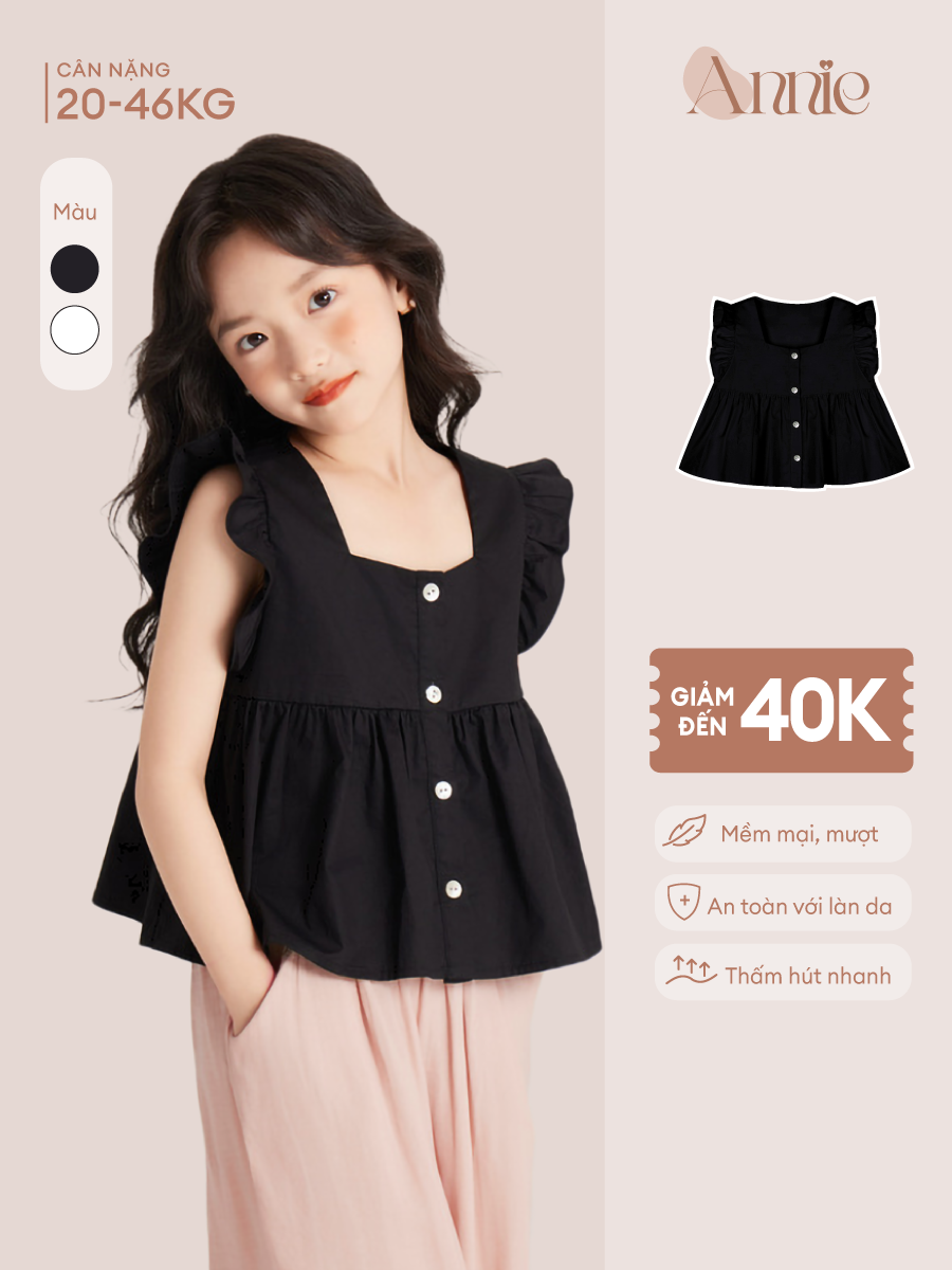 Áo ba lỗ cánh tiên bé gái AO25018