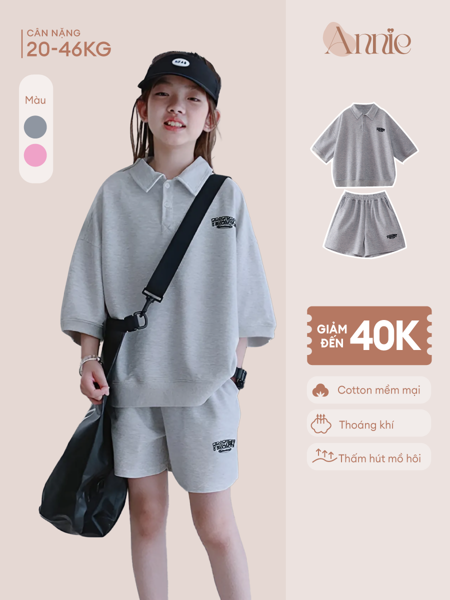 Bộ polo bé gái BD25016