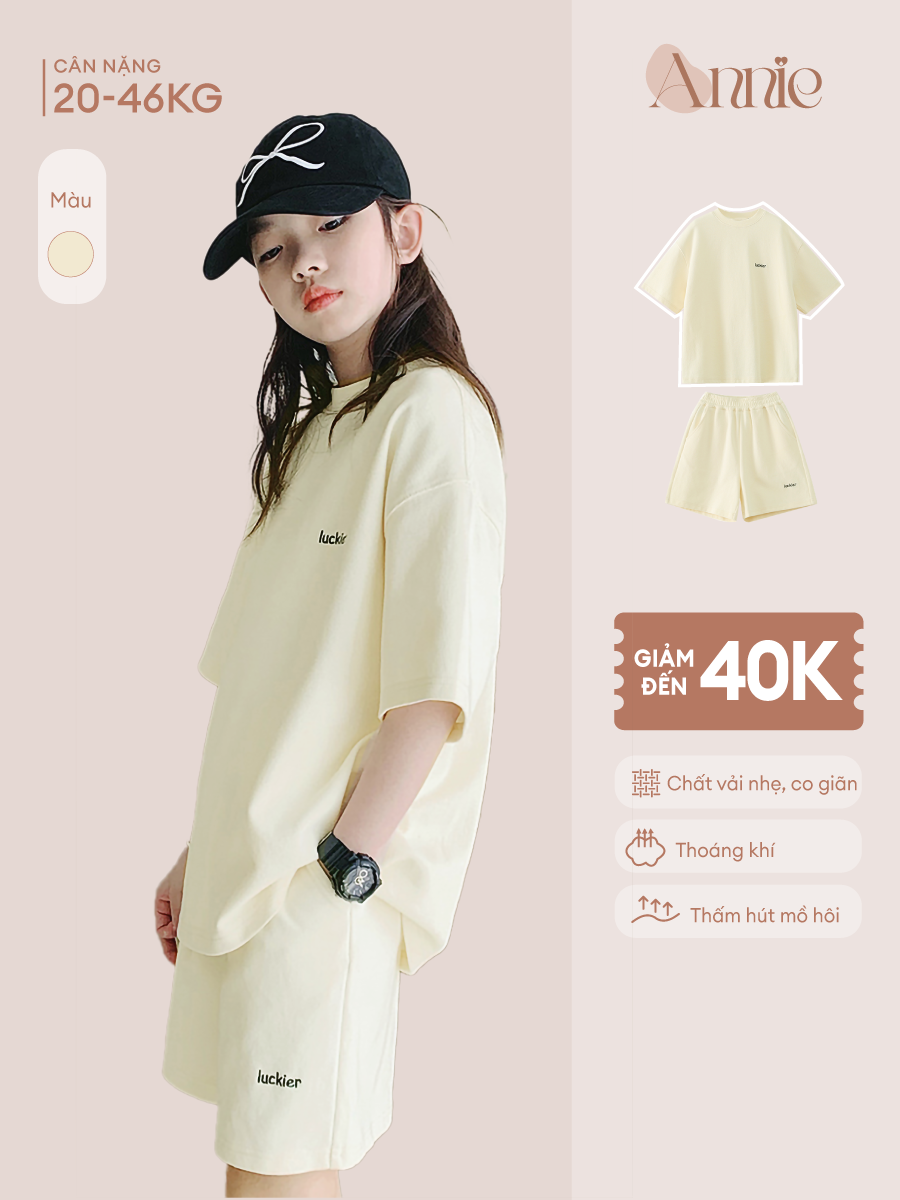 Bộ thể thao bé gái chất thun cá sấu BD25038