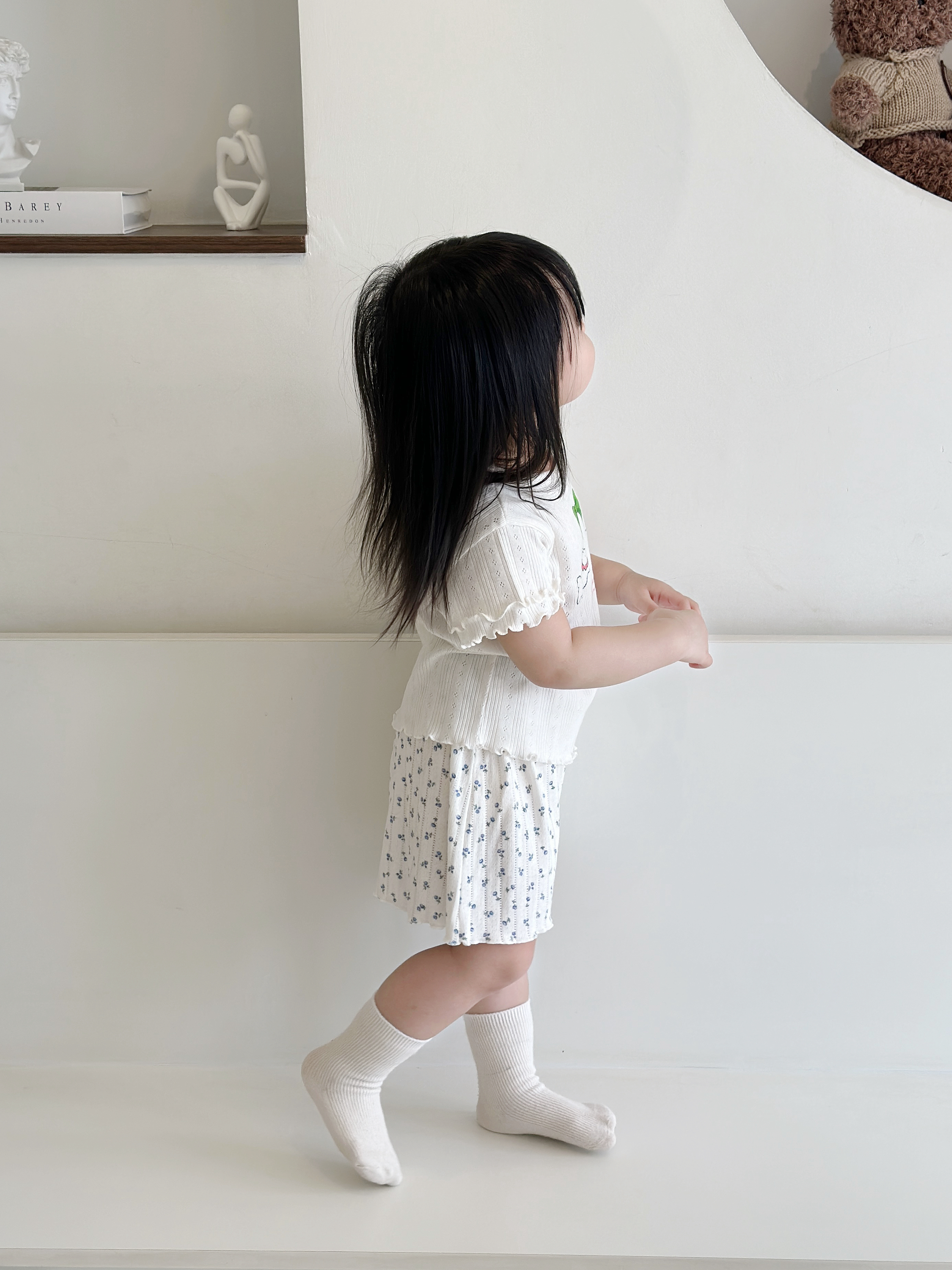 SB2347- bộ cộc tay in nơ thỏ, bèo gấu vạt áo