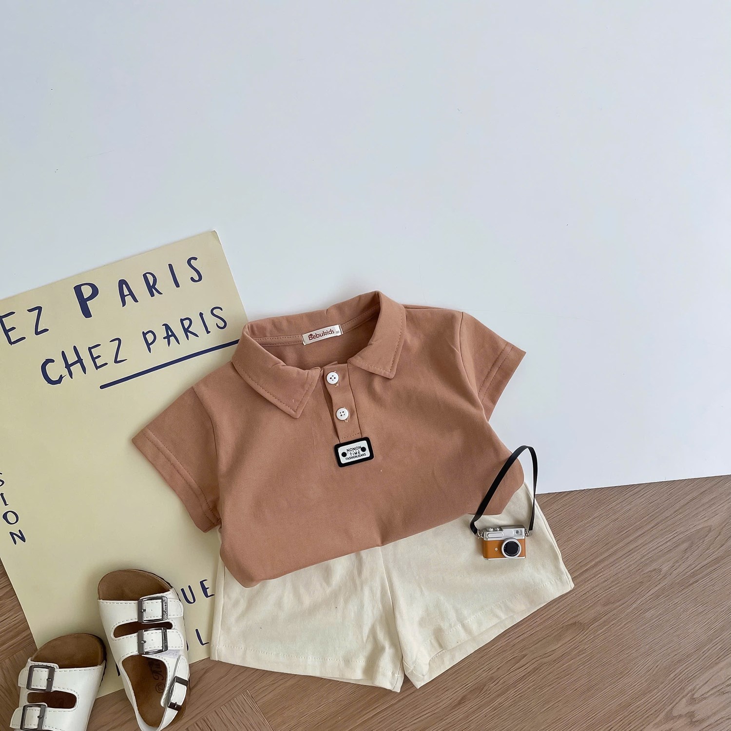 SB2386A- bọ polo mix màu nâu be