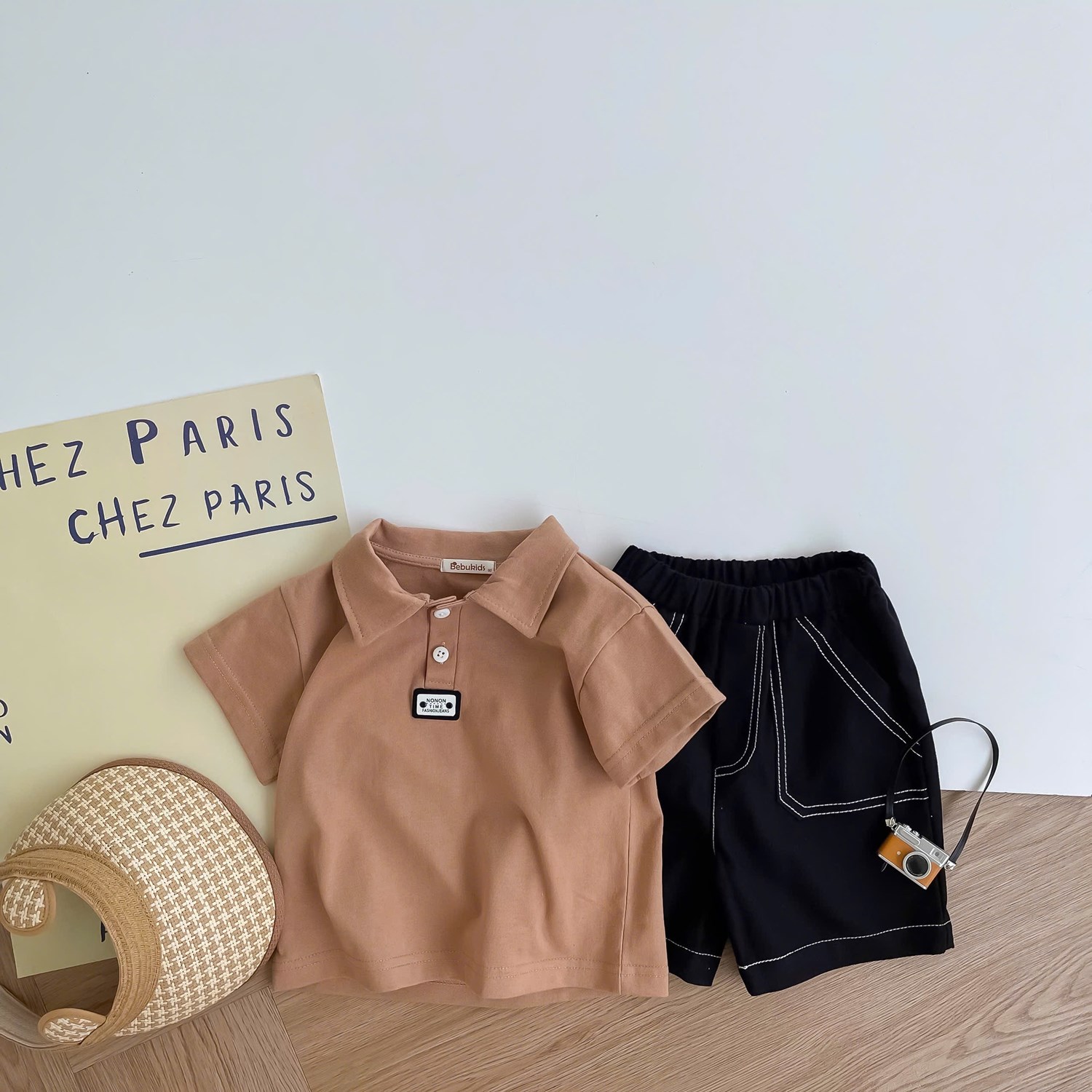 SB2386A- bọ polo mix màu nâu đen