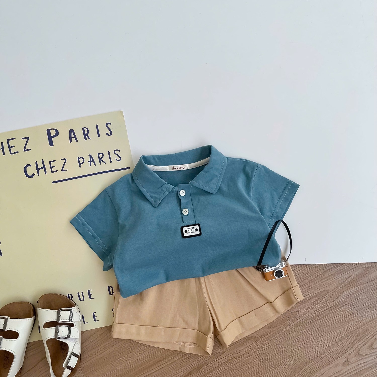 SB2386- bộ polo mix màu bé trai xanh vàng