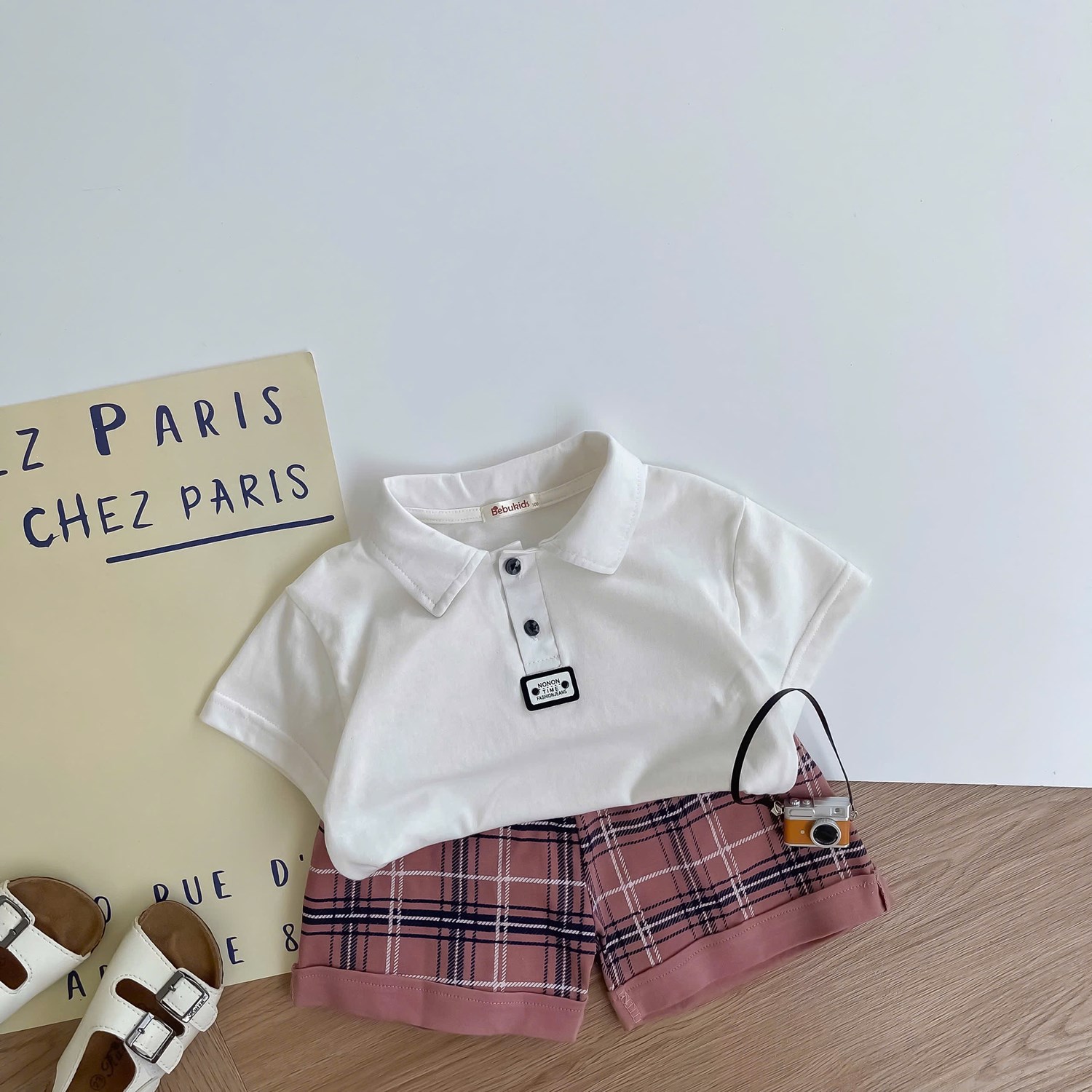 SB2386A- bọ polo mix màu trắng kẻ đỏ