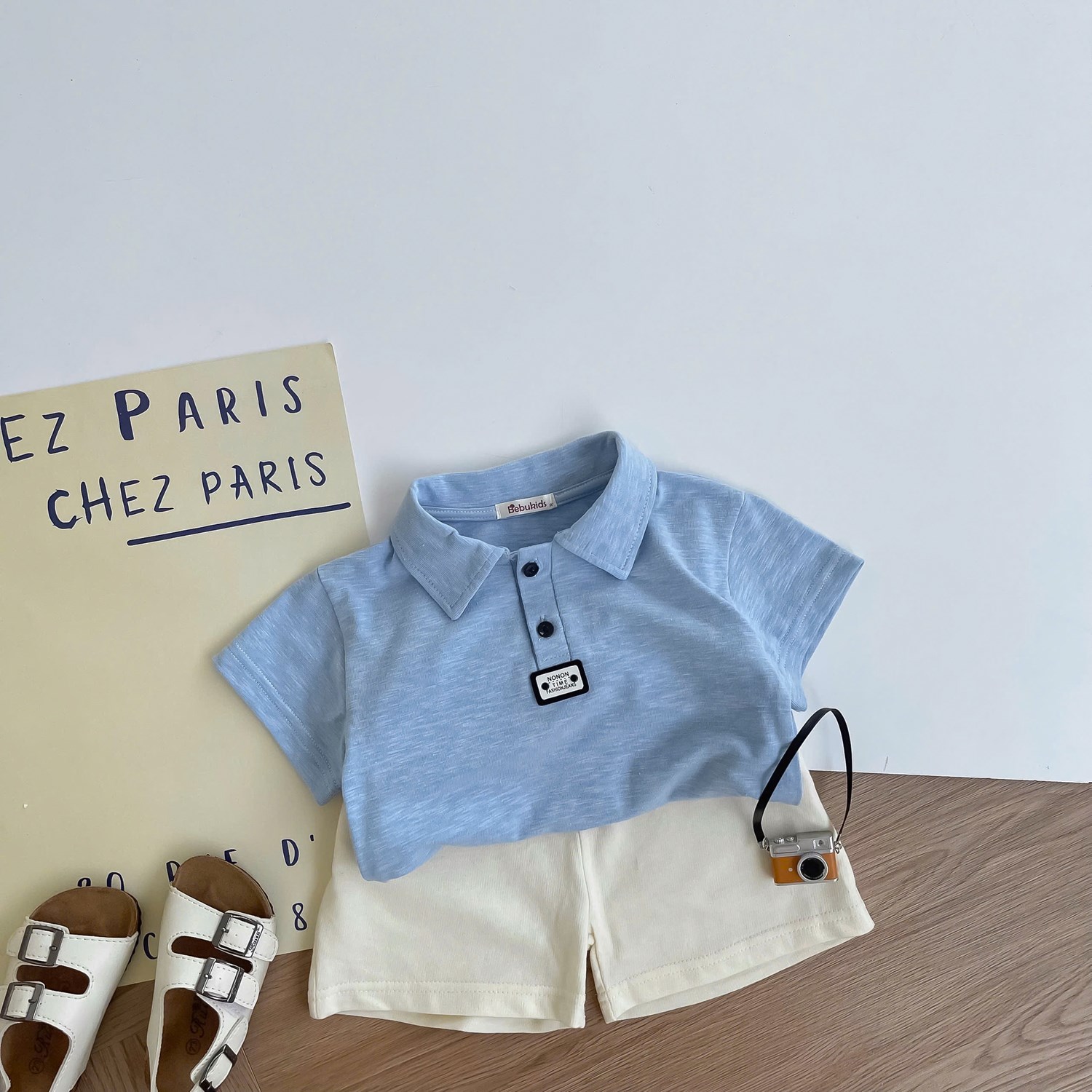 SB2386A- bọ polo mix màu xanh be