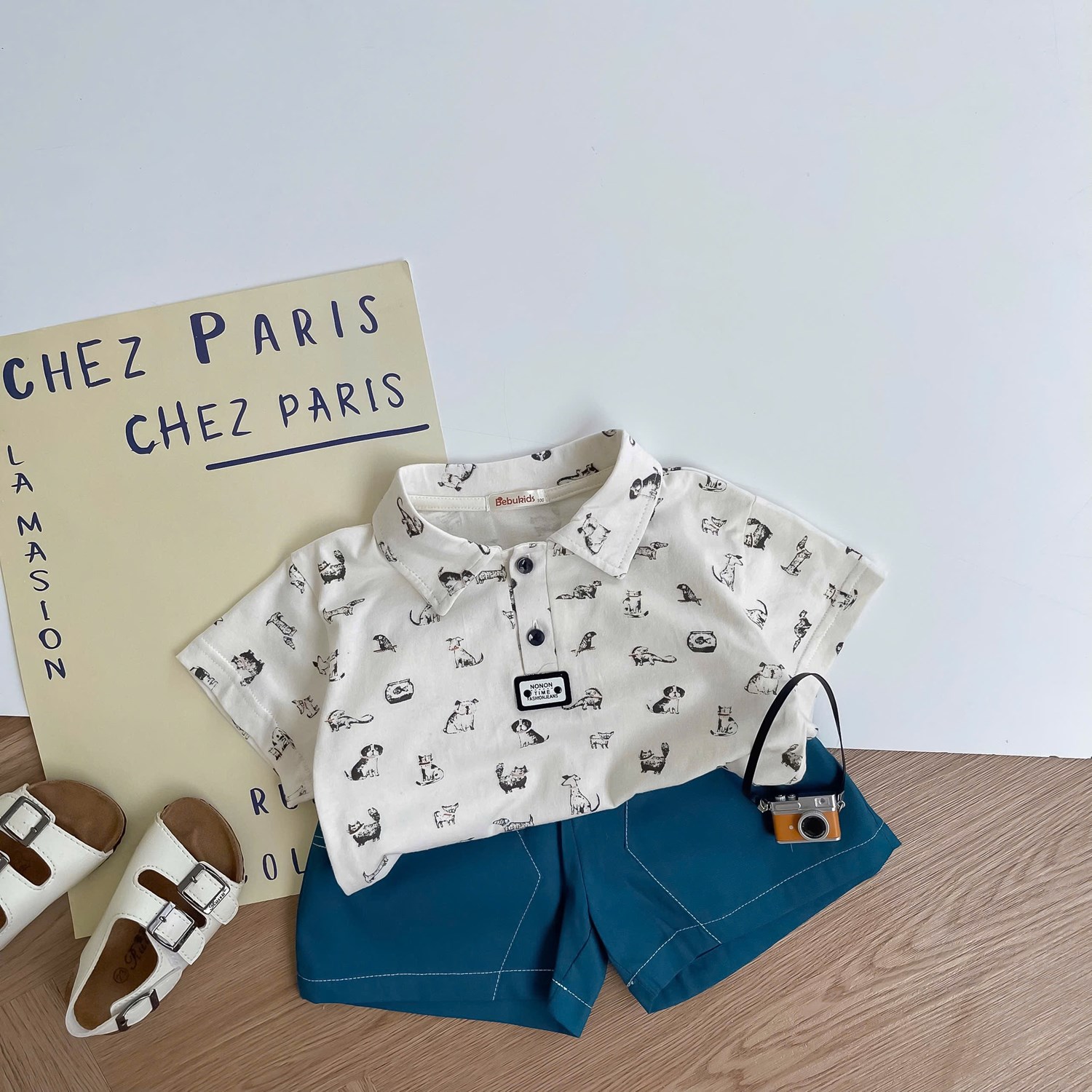 SB2386A- bọ polo mix màu cún xanh