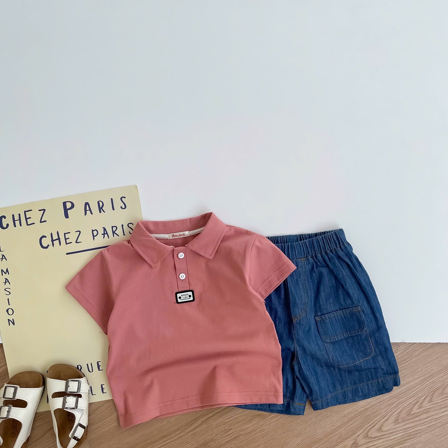 SB2386A- bọ polo mix màu đỏ bò