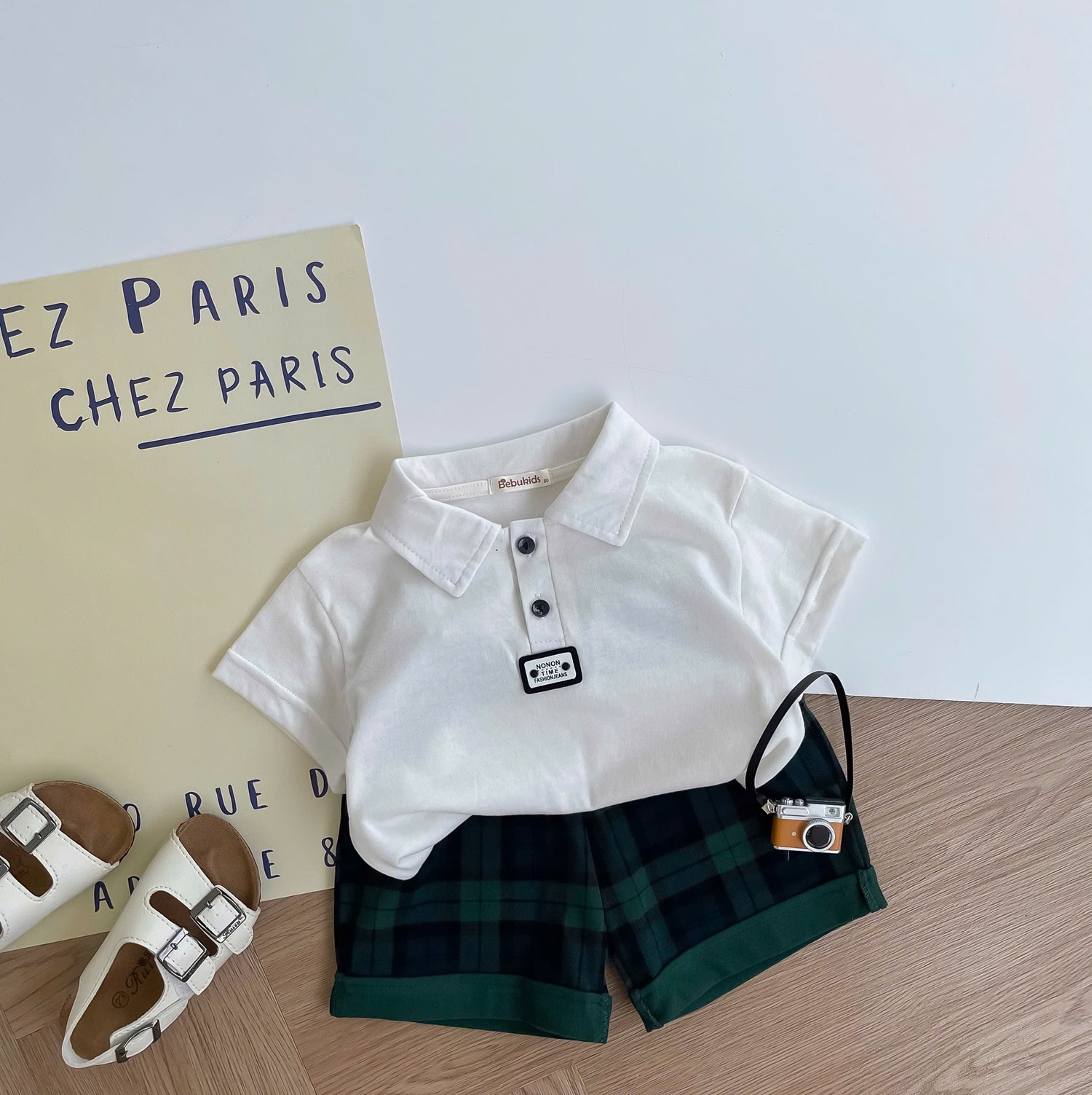 SB2386A- bọ polo mix màu trắng kẻ xanh