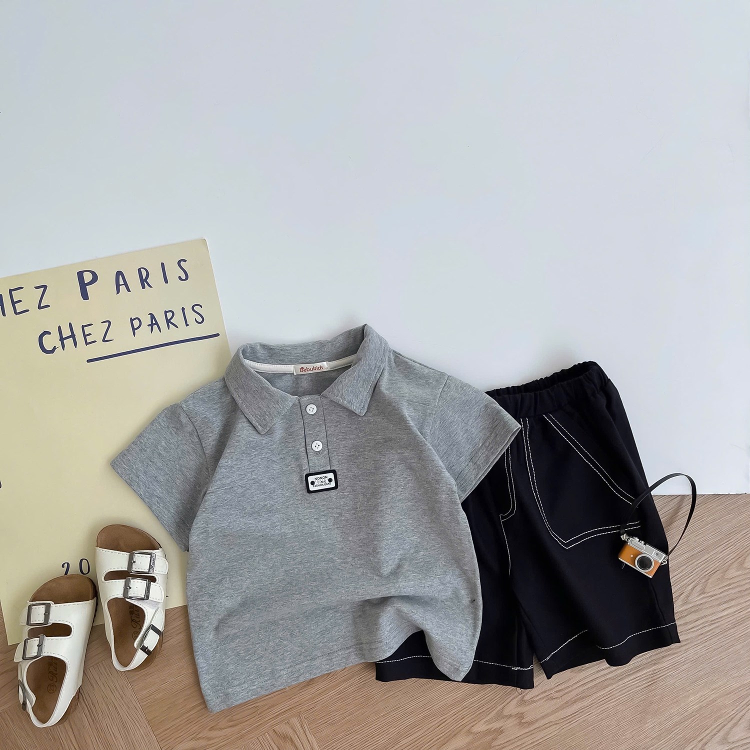 SB2386A- bọ polo mix màu ghi đen