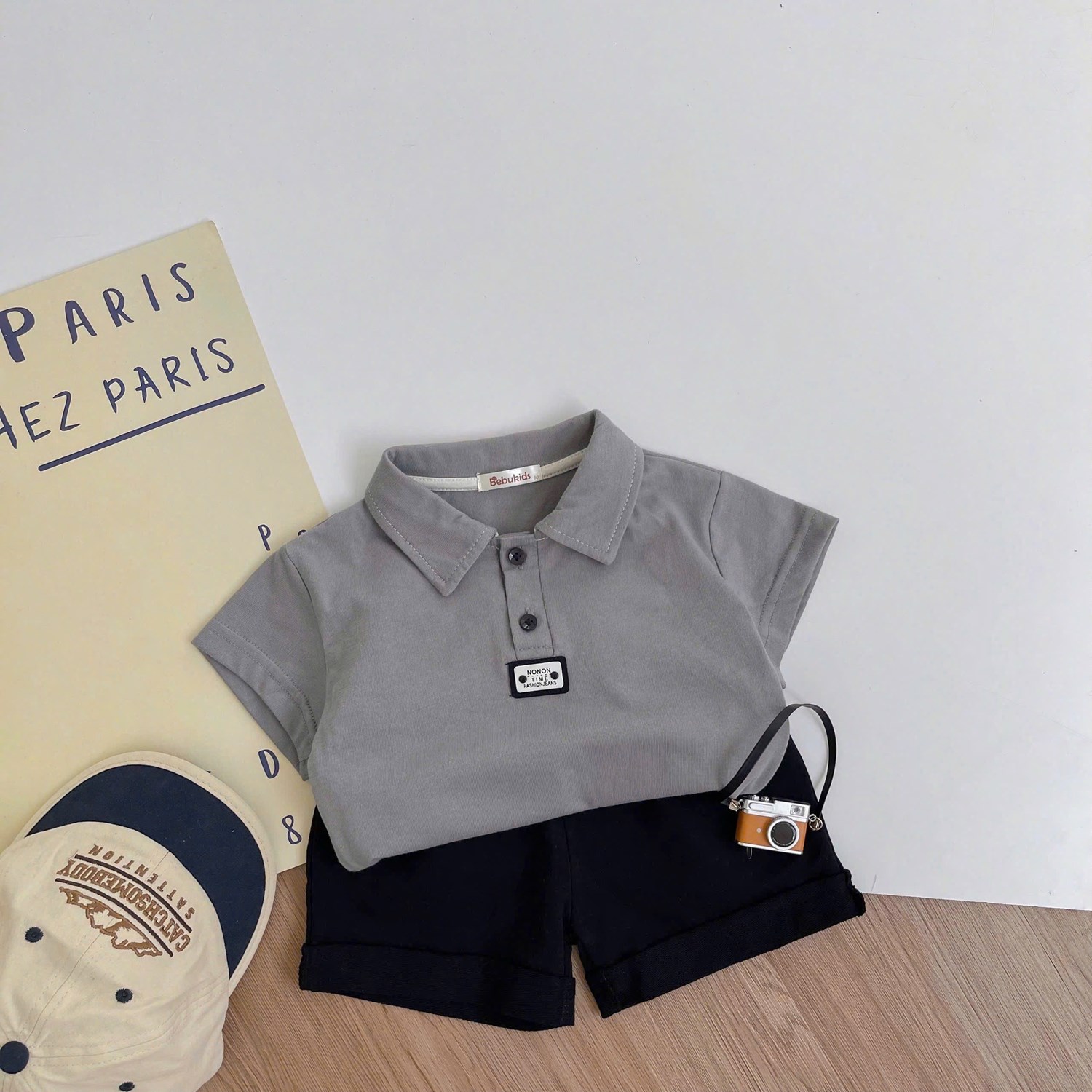 SB2386A- bọ polo mix màu ghi đen 3