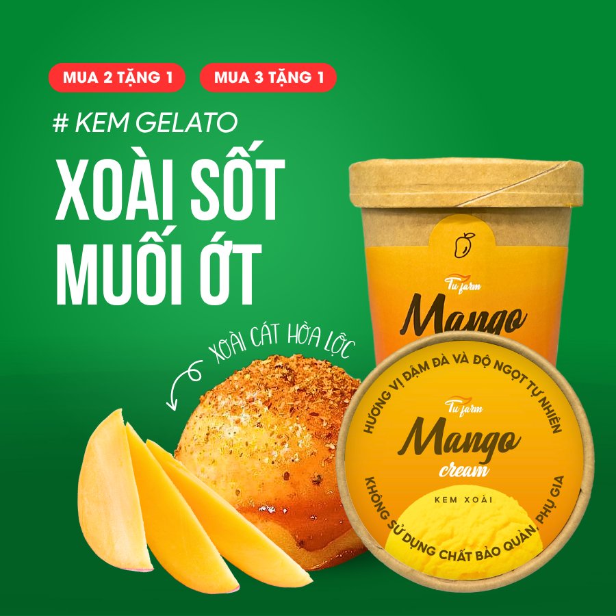 Kem Gelato - Vị Xoài Sốt Muối Ớt