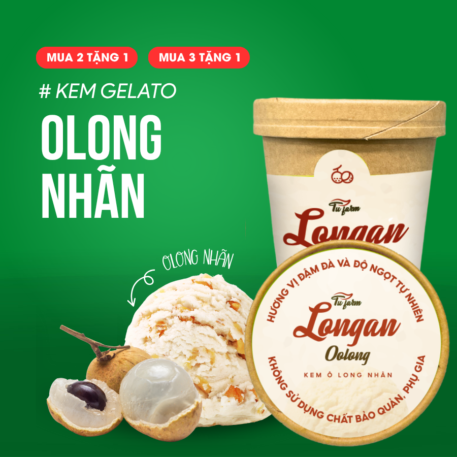 Kem Gelato - Vị Olong Nhãn