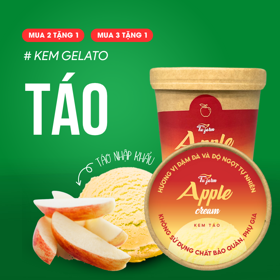 Kem Gelato - Vị Táo