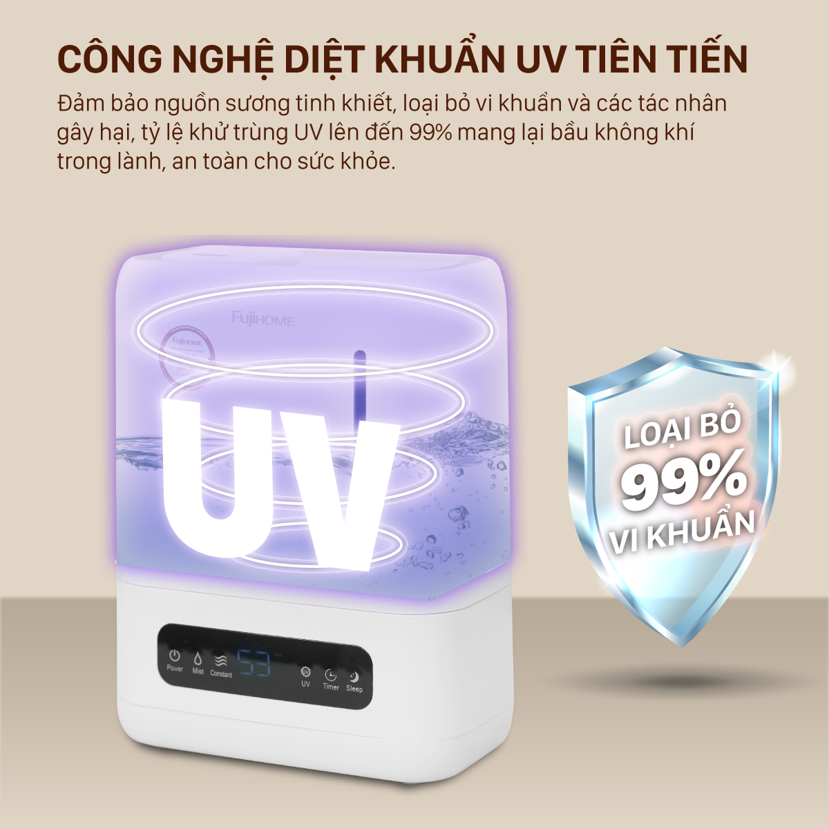 Máy Phun Sương Tạo Ẩm Xông Tinh Dầu Fujihome HM04EUV