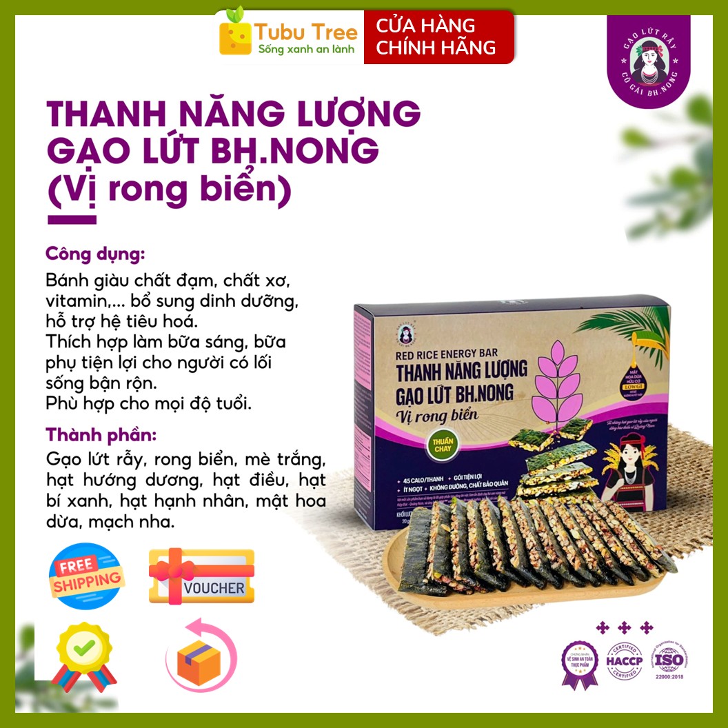 Thanh gạo lứt rong biển BH.NONG 180g — ảnh 2