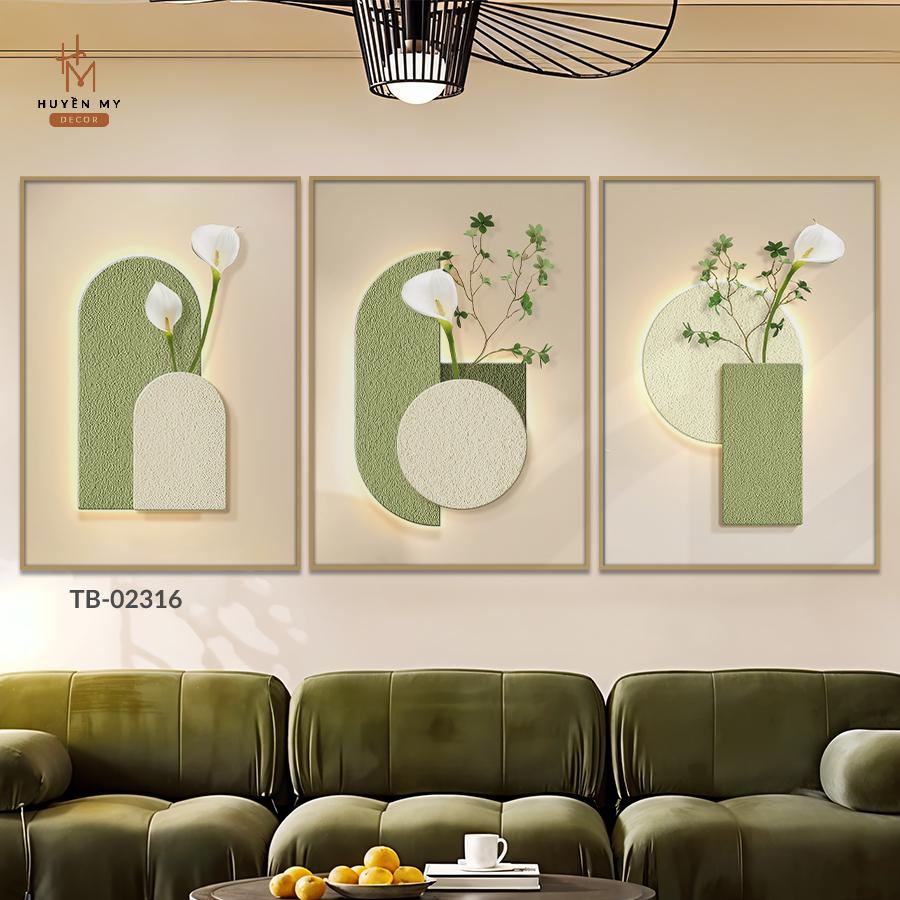 Bộ 3 Tranh Treo Tường Phong Cách Tối Giản Led, Trang Trí Phòng Khách, Phòng Ngủ, Phòng Bếp, Quà Tặng Tân Gia
