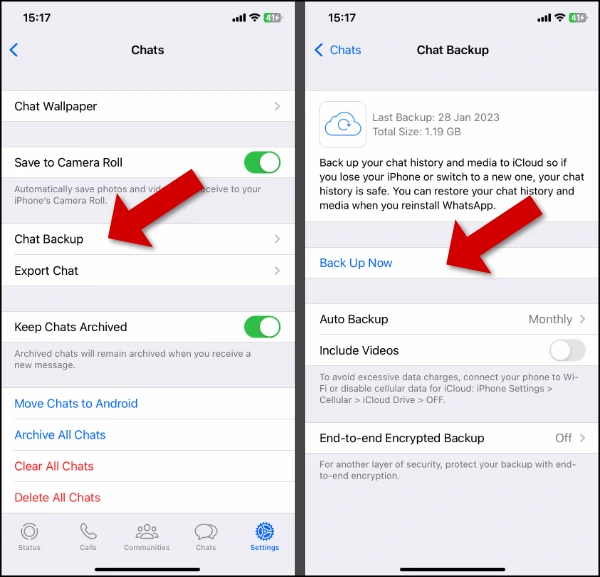 how to export whatsapp chat history