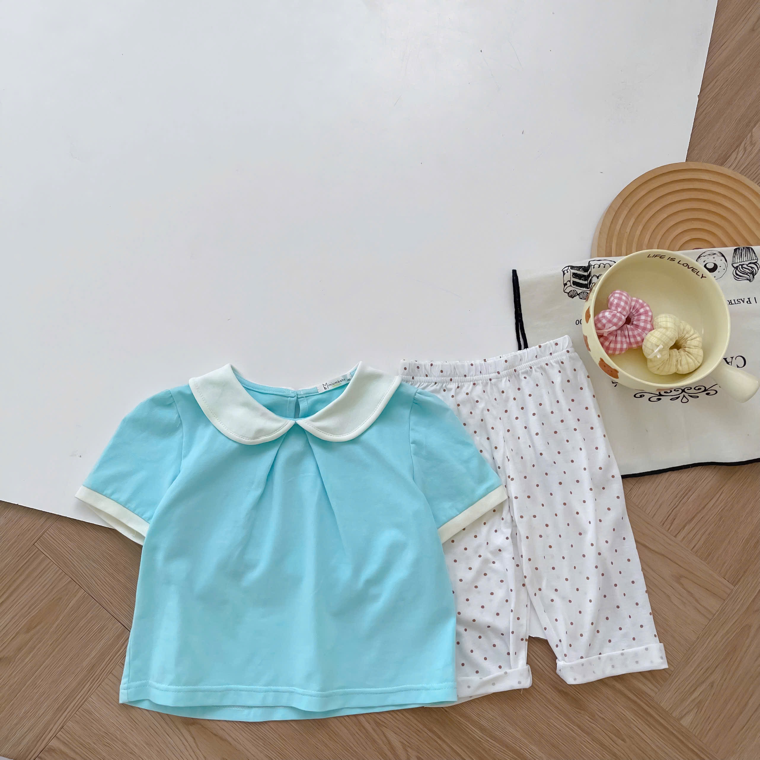 SB2379- bộ cổ zen mix màu xanh q bi