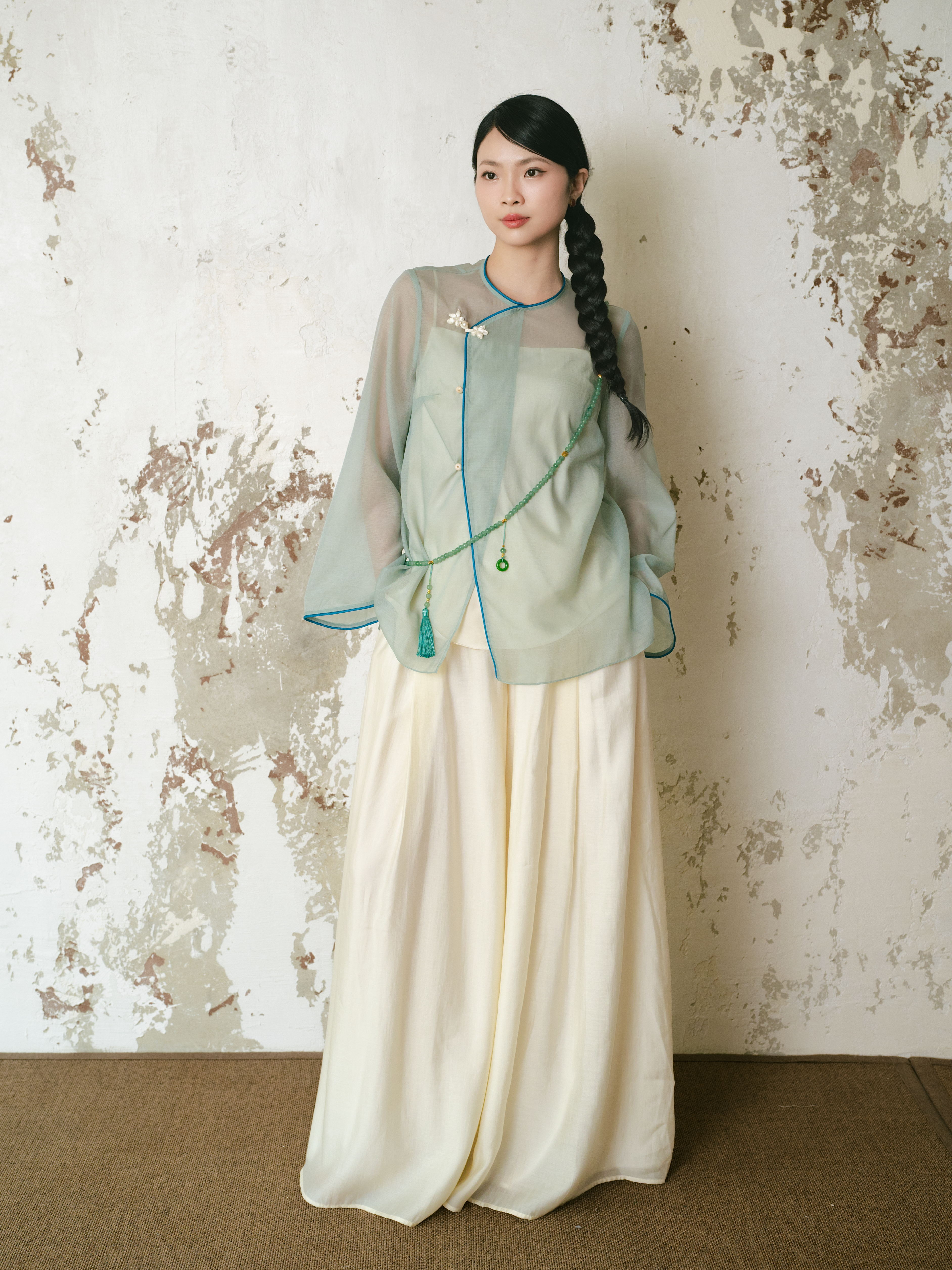 Áo mộng các - xanh