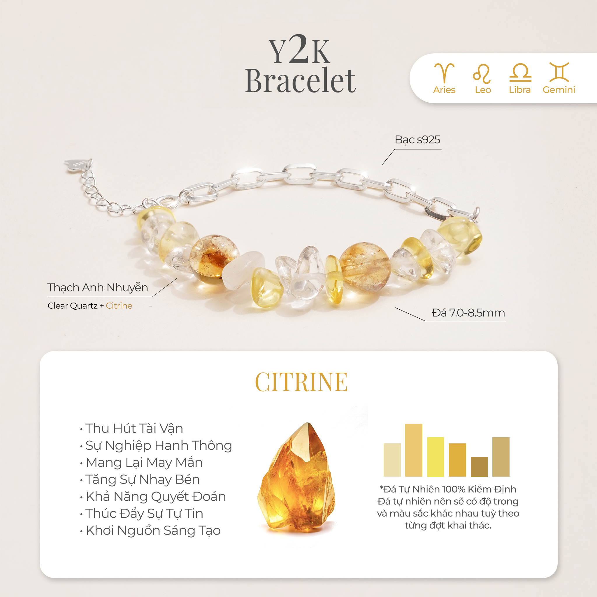 Vòng Tay Bạc Nữ SINCERA Y2K | Bạc s925 Mix Đá