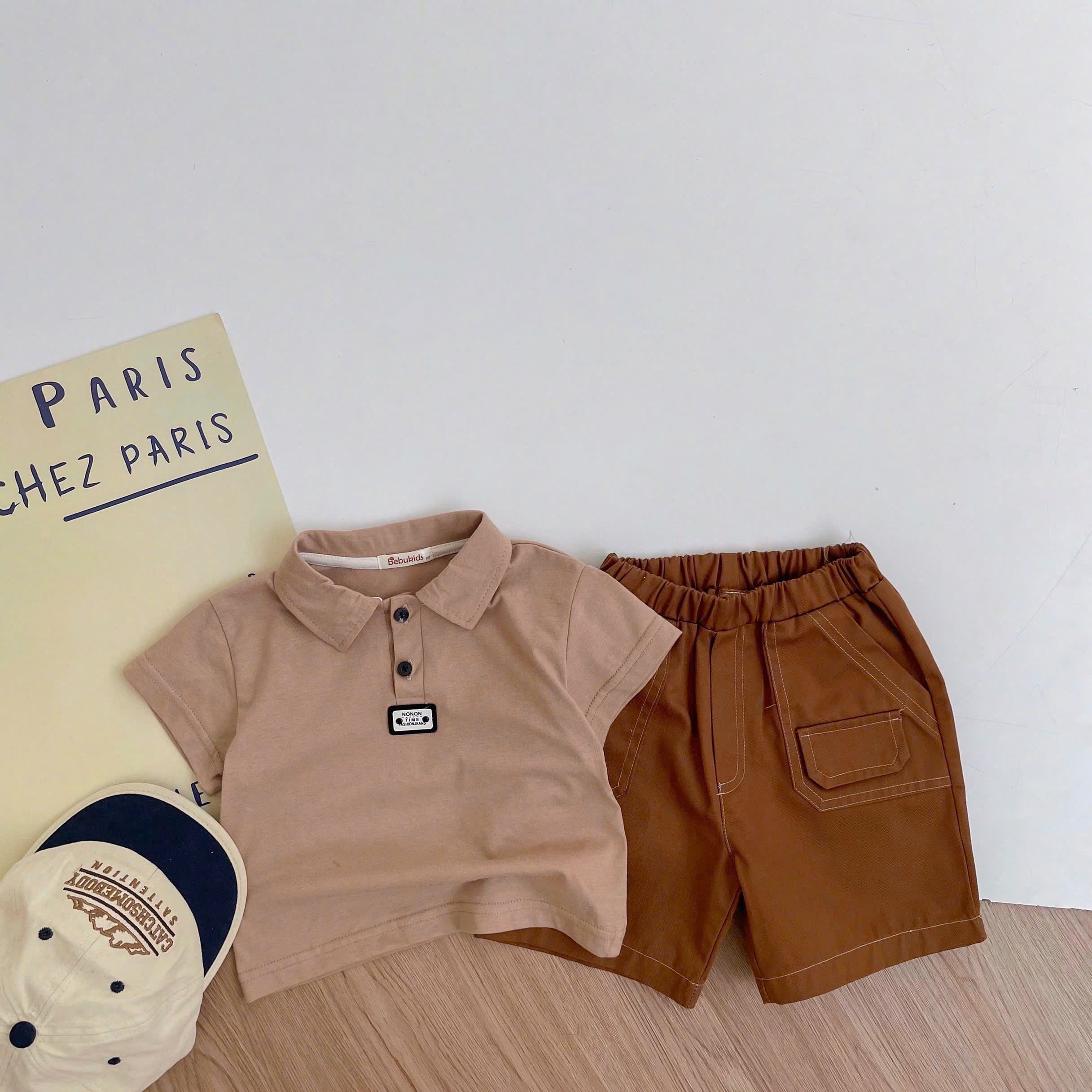 SB2386A- bọ polo mix màu nâu q nâu
