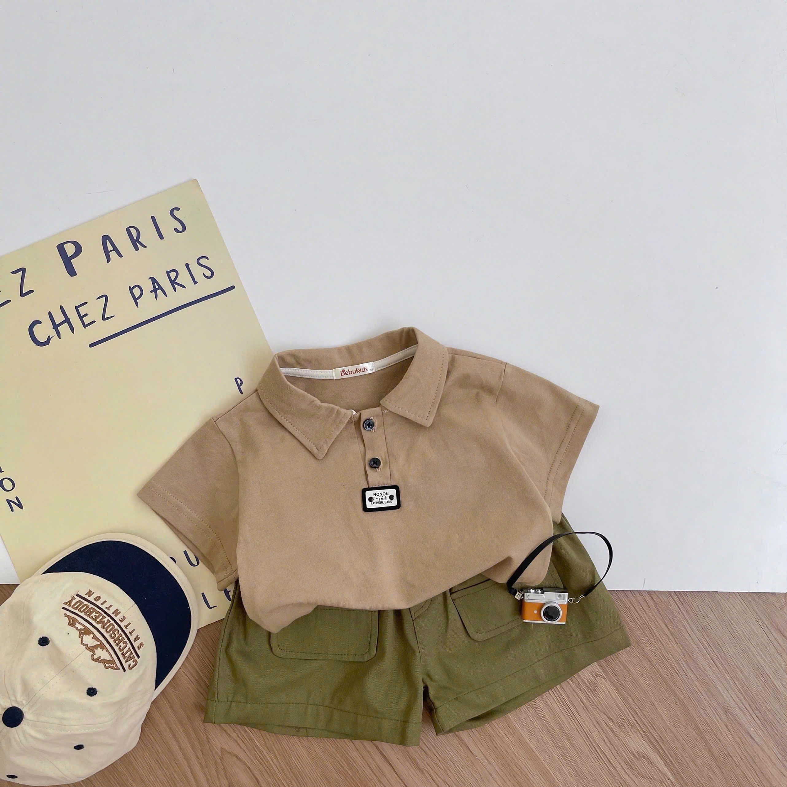 SB2386A- bọ polo mix màu nâu q rêu