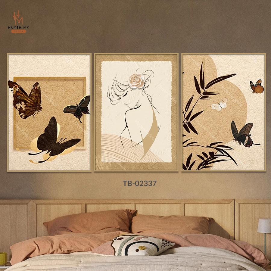 Bộ 3 Tranh Cô Gái, Thiên Nhiên, Phong Cách Vintage, Trang Trí Phòng Khách, Phòng Ngủ, Spa, Salon, Homestay, Khách Sạn,...