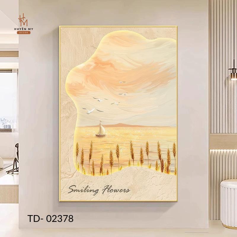Tranh Đơn Hoa Tráng Gương Sáng Bóng, Bo Viền, Trang Trí Phòng Khách, Phòng Ngủ, Khách Sạn, Nhà Hàng, Spa,... - Huyền My Decor