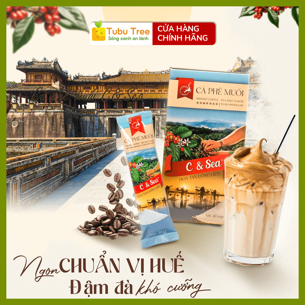 Cà Phê Muối C&Sea Đậm Đà Thơm Béo Chuẩn Gu Huế Hộp 16g x 10 gói — ảnh 1