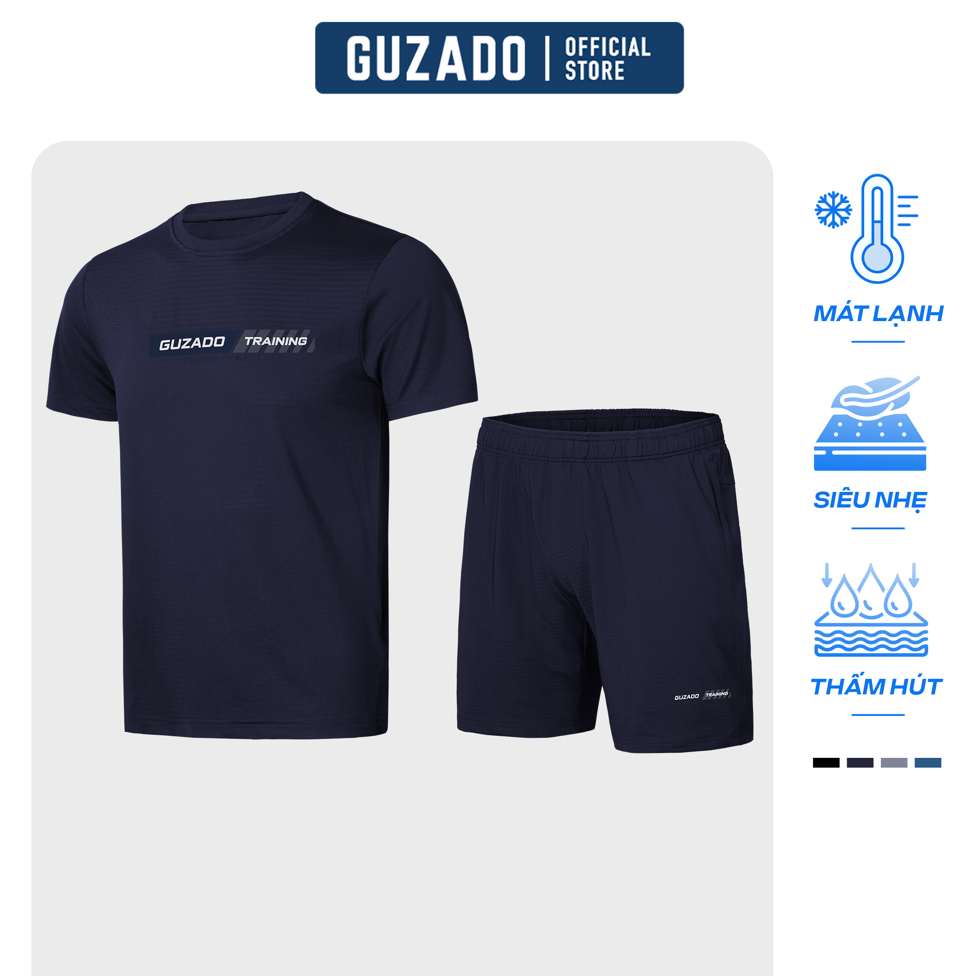 Set Đồ Bộ Nam GUZADO Thấm Hút Mồ Hôi Tốt, Nhanh Khô GBT02