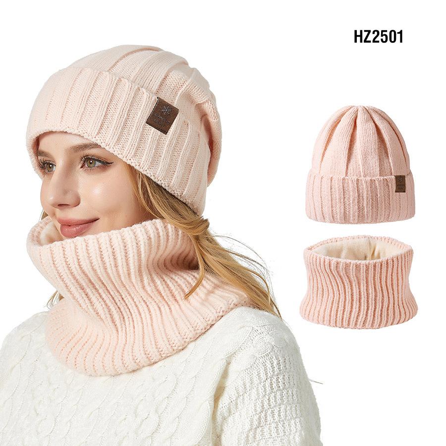 Set mũ len, khăn ống len thu đông HZ2501_5