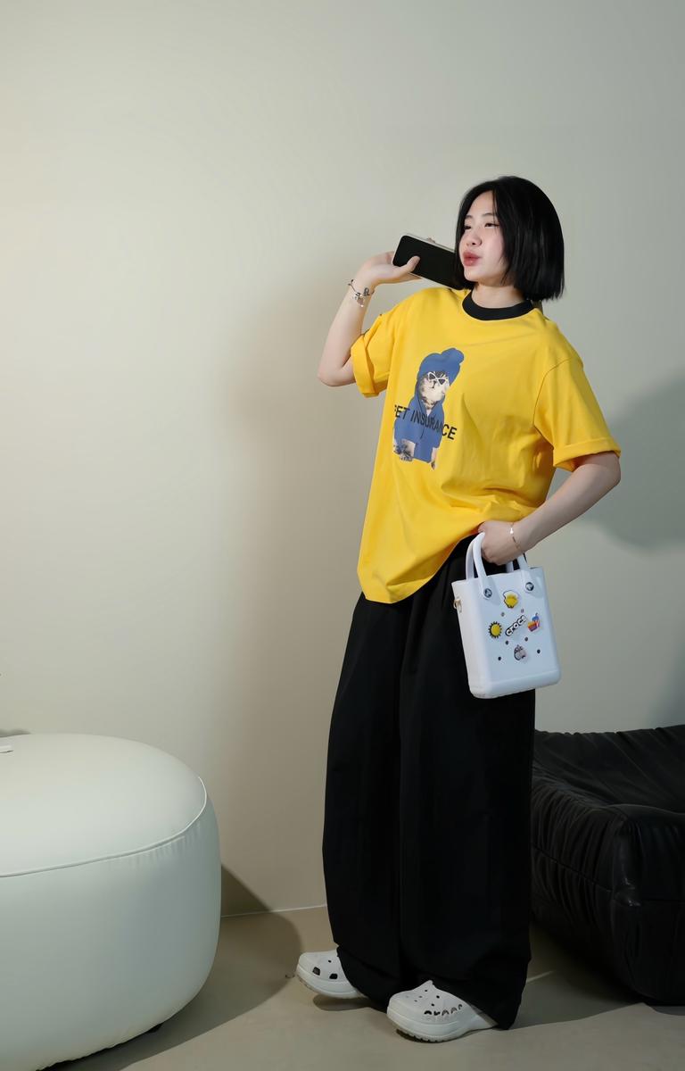 Áo thun in mèo ( TRẮNG KEM ) - SALE_7