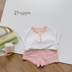 Bộ cộc tay phối cổ nẹp đính nơ nẹp